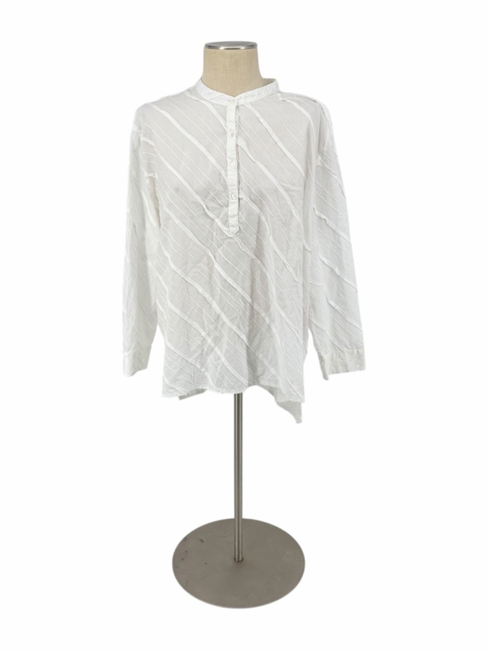 Sundance White Long-Sleeve Button Henley Shirt
